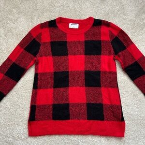 Red and Black Buffalo Plaid Sweater